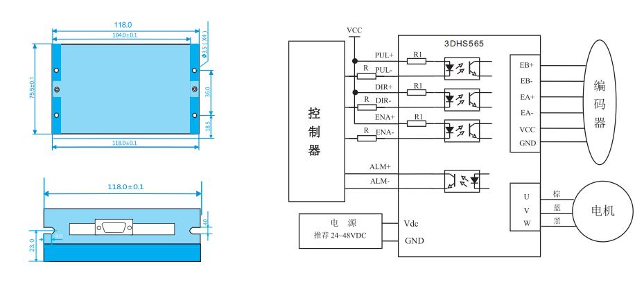 闭环步进驱动器示意图：