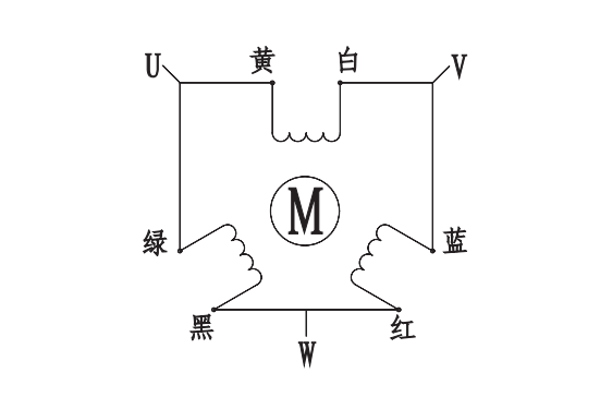 57mm三相步进电机接线方式