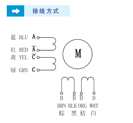 57两相步进电机接线图