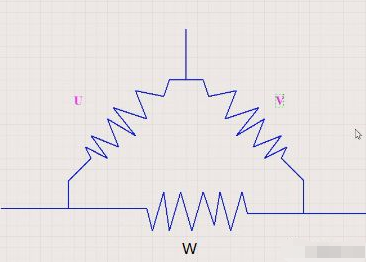 图为三角连接的UVW连接
